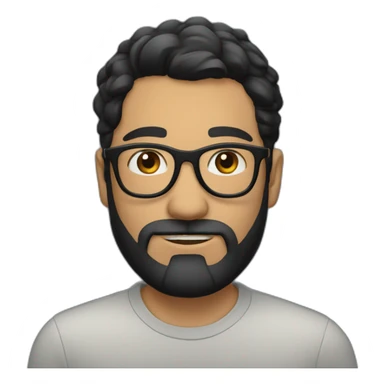a handsome man with a black beard, black hair, and wearing spectacles sticker