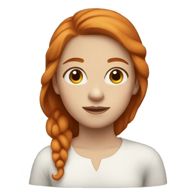 girl with ginger hair and brown eyes. white skin.  sticker