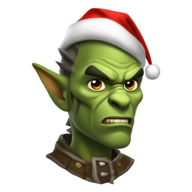 Fierce Orc ranger wearing santa hat sticker