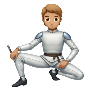 idling fencer in a resting stance sticker