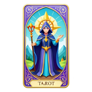 fantasy magic tarot card low poly sticker