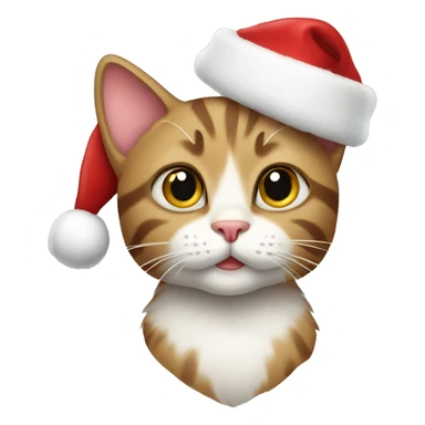 kitty with christmas hat sticker