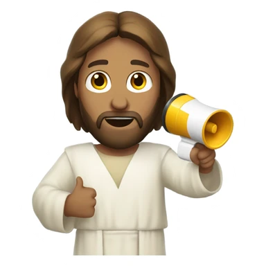 Jesus with a megaphone sticker