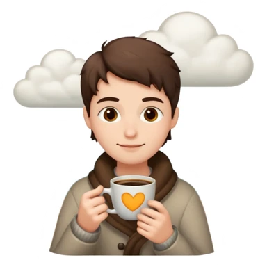 cloudy morning drinking coffee sticker