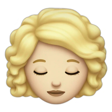 blonde woman sleeping pillow sticker