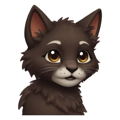 Anthro Shy Cute Cool Edgy Pretty Dark Brown Furry Feline Animal Anthro Sona sticker