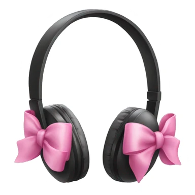 headphones with a pink bow sticker