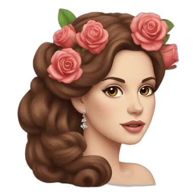 Lana del Rey with roses on hair sticker