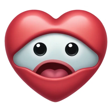 heart eye face with drool coming out of mouth  sticker