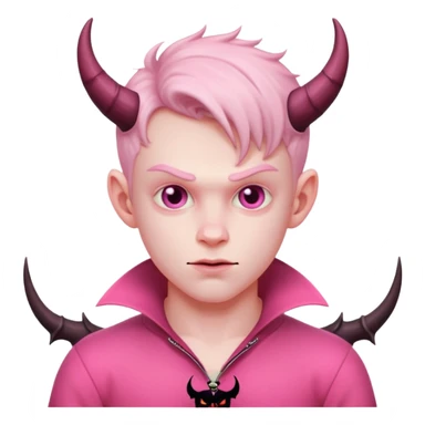 devil boyl in pink outfit sticker