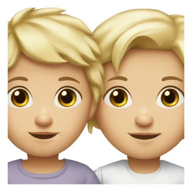 Brunette baby boy and blond baby girl sticker