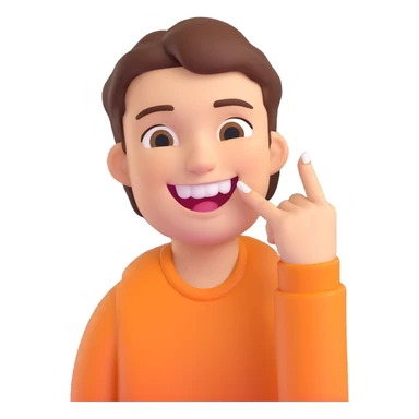 character biting their nail with a smile, expressive and clear sticker
