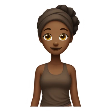 Black girl in brown yogo set  sticker
