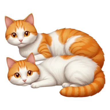 ginger and white cat with orange eyes doing a big extremely long stretch reaching up into the air with arms and legs side by side together straight and overextended whilst lying on its side sticker