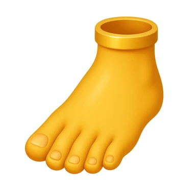 Make the foot emoji closer to the reference image in iOS emoji style. Match the same shape, color, and details with a smooth and shiny classic emoji look. Add a subtle highlight. sticker