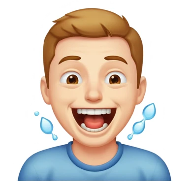 Man choking himself laughing sticker