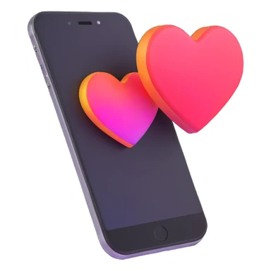 phone with an Instagram-like heart notification popping out sticker