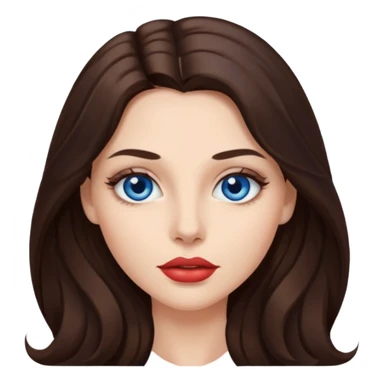 Woman with long brunette hair dark blue eyes and full lips sticker