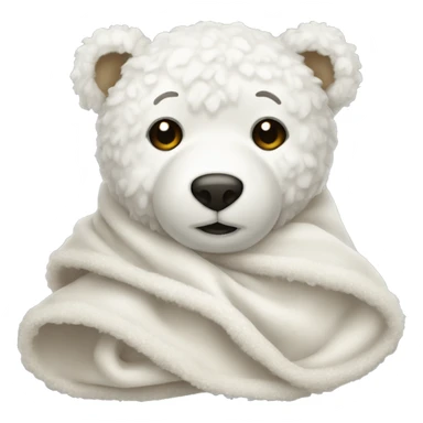 blanketed white teddy sticker
