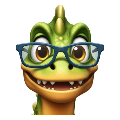 dinosaur with glasses sticker