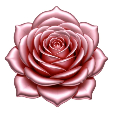 A rose emoji made of liquid silver metal minimalistic iOS emoji style, centered, sticker