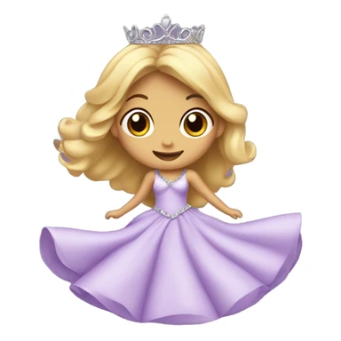 Dancing Princess in lilac dress with tiara sticker