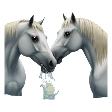 Horses in water sticker