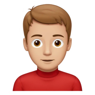 Murray Wiggle of The Wiggles with light skin, light brown hair, brown eyes, red skivvy shirt sticker