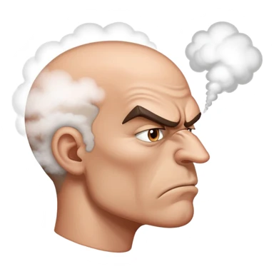 angry man with steam coming from nose in profile view sticker