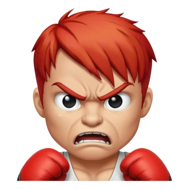 red hair angry boxer  sticker