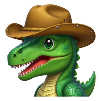 dinosaor with cowboy helmet sticker