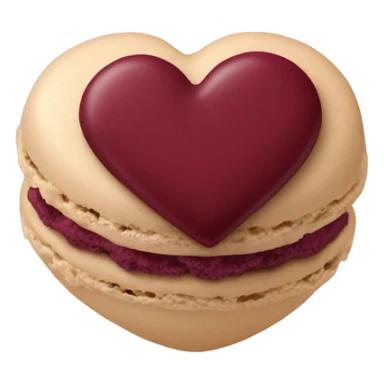 Heart shaped beige and burgundy macaroon sticker