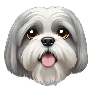 shih tzu grey dog  sticker