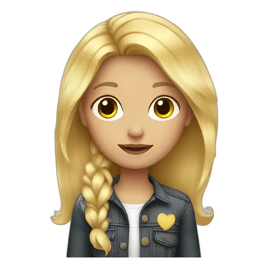 Blond girl with patches sticker
