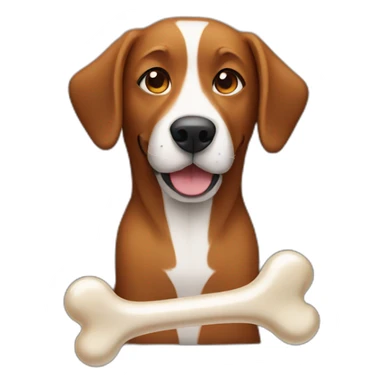 brown dog with a bone sticker