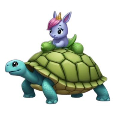 Licorne sur une tortue sticker