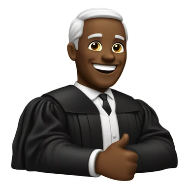 Black Judge giving two thumbs up sticker