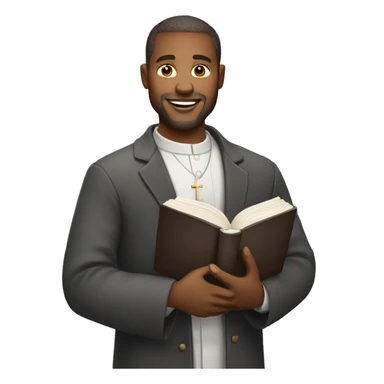 white church pastor holding a bible sticker