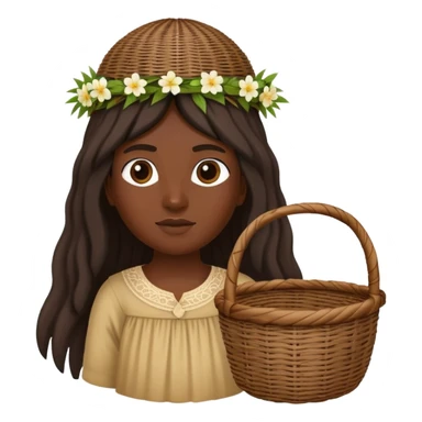 butt wicker basket hair sticker