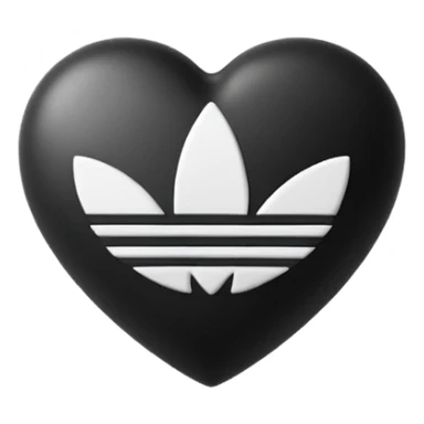 Adidas white stripes black heart sticker