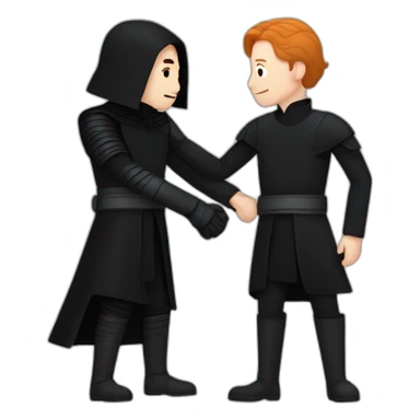 kylo ren and general hux hugging sticker