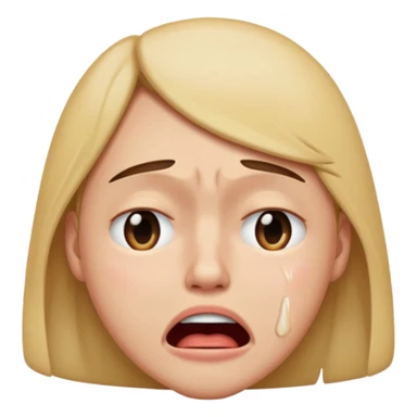 Crying with mouth closed sticker