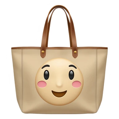 generate an ios genmoji of tote bag beige, plain sticker