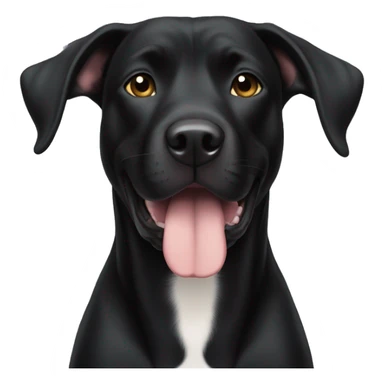 Black lab with pitbull ears and white paws sticker