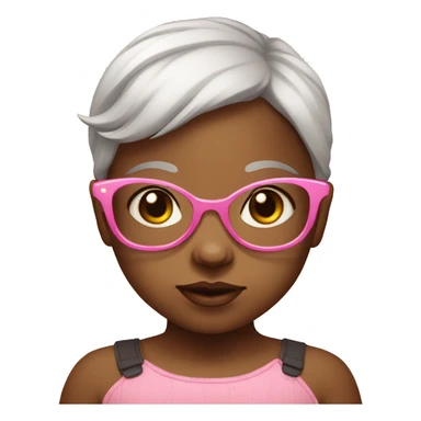 Baby girl with pink glasses sticker