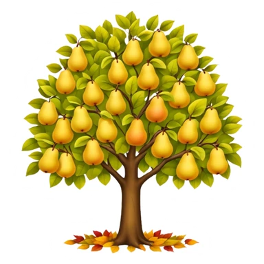 Pear Tree colorful,yaprakları sarı sticker