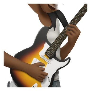 person calmly playing a rnb guitar (electric guitar) sticker