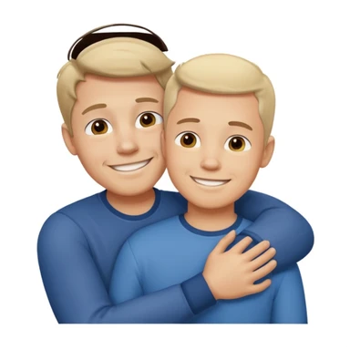 son hugging father sticker