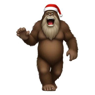 bigfoot as santa claus sticker
