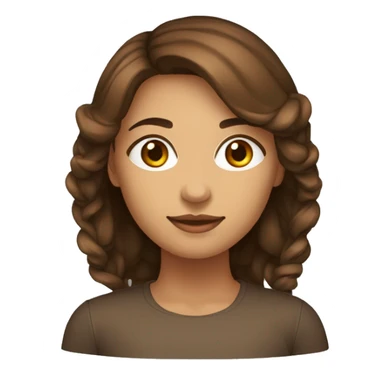 Mulher cabelos compridos lisos castanho escuro lisos, pele clara, olhos castanhos avermelhados sticker